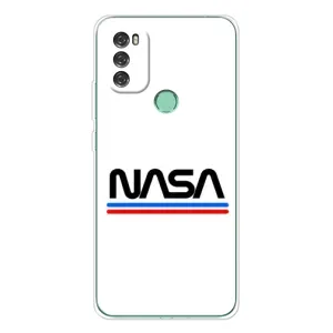 Силиконовый бампер с принтом "Наса" на Blackview A70 Pro (NASA на белом фоне)