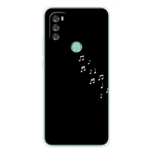 Чехол с картинками на черном фоне для Blackview A70 Pro (Ноты)
