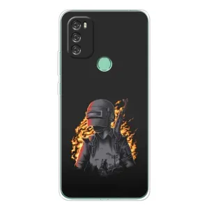 Силиконовый чехол с картинкой "Герой Pubg" на Blackview A70 Pro (В огне)