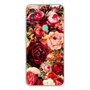 Силиконовый бампер с принтом (цветочки) на Блэквью А70 (Букет цветов)