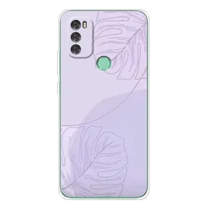 Чехол цветочный дизайн для Blackview A70 (Монстера фиолетовая)