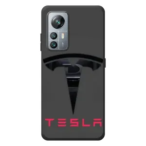 Силиконовый бампер с картинкой машины на Blackview A85 (Logo TESLA)