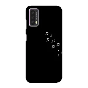 Чехол с картинками на черном фоне для Blackview A90 (Ноты)