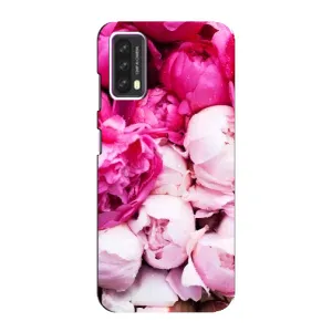 Силиконовый бампер с принтом (цветочки) на Блеквью А90 (Пионы)