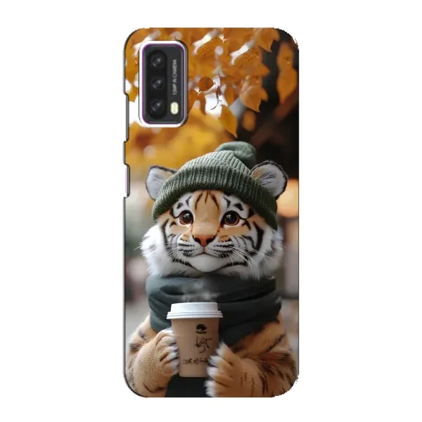 Чехол с рисунком «Тигр с кофе» для Blackview A90