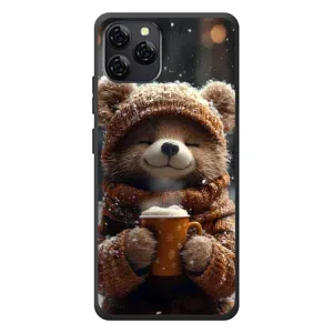 Печатный чехол «Зверята с кофе» для Blackview A95 (Медвежонок с кофе)