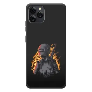 Силиконовый чехол с картинкой "Герой Pubg" на Blackview A95 (В огне)