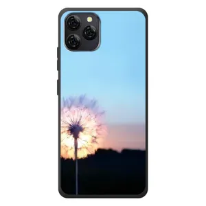 Силиконовый Чехол с одуванчиками на Blackview A95 (Закат с одуванчиком)