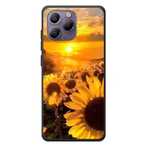 Чехол с Цветами для Blackview A96 (поле подсолнухов)
