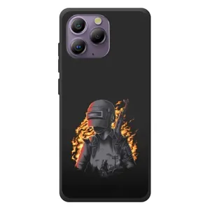 Силиконовый чехол с картинкой "Герой Pubg" на Blackview A96 (В огне)