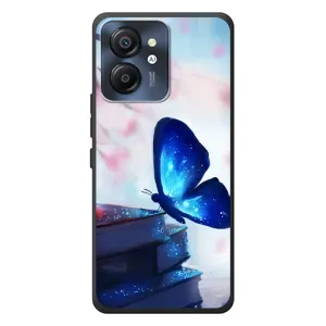 Силиконовый бампер с картинкой животных для Blackview Color 8 (Бабочка синяя)