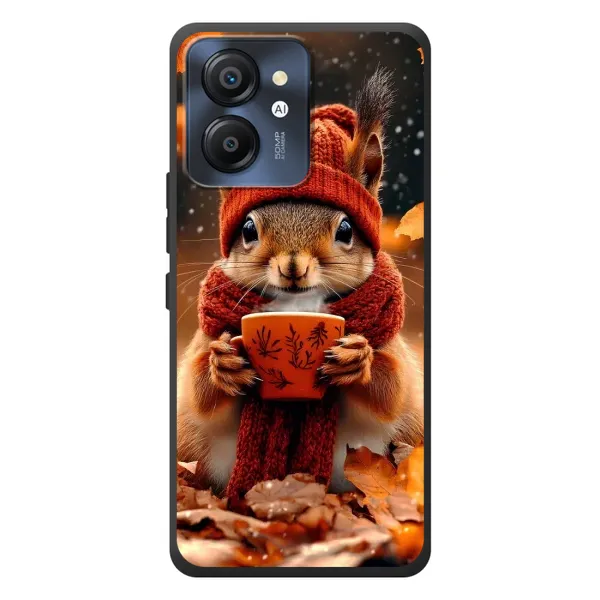 Чехол с рисунком «Белка с кофе» для Blackview Color 8 Чехол с рисунком «Белка с кофе» для Blackview Color 8