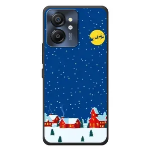 Силиконовый бампер на рождество для Blackview Color 8 (Город в снегу)