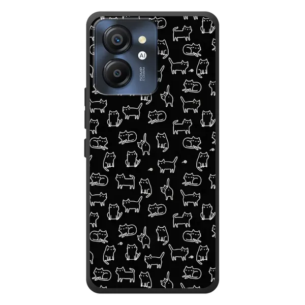 Чехол с рисунком «Котики на черном» для Blackview Color 8 Чехол с рисунком «Котики на черном» для Blackview Color 8