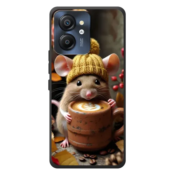 Чехол с рисунком «Мышка с кофе» для Blackview Color 8 Чехол с рисунком «Мышка с кофе» для Blackview Color 8