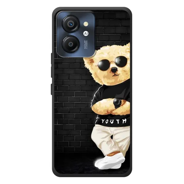 Чехол с рисунком «Мишка в очках» для Blackview Color 8