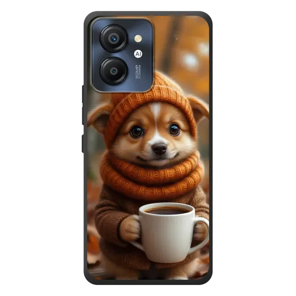Чехол с рисунком «Собачка с кофе» для Blackview Color 8 Чехол с рисунком «Собачка с кофе» для Blackview Color 8