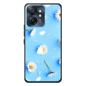 Чехол с Цветами для Blackview Color 8 (ромашки на голубом)