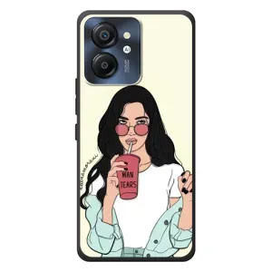 Силиконовый Чехол на Blackview Color 8 с картинкой Стильных Девушек (С напитком)