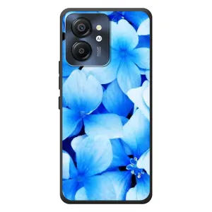 Силиконовый бампер с принтом (цветочки) на Блэквью Колор 8 (Синие цветы)