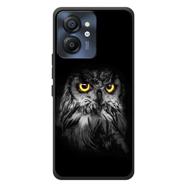 Чехол с рисунком «Сова на чёрном» для Blackview Color 8