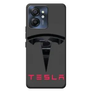 Силиконовый бампер с картинкой машины на Blackview Color 8 (Logo TESLA)