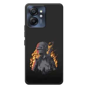 Силиконовый чехол с картинкой "Герой Pubg" на Blackview Color 8 (В огне)