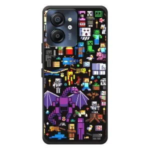 Чехол майнкрафт для Blackview Color 8 (Все персонажи)