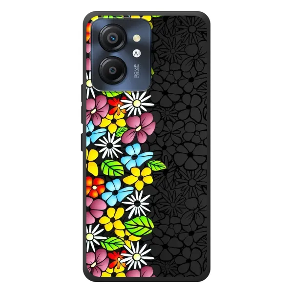 Чехол с рисунком «Яркие цветы на черном» для Blackview Color 8 Чехол с рисунком «Яркие цветы на черном» для Blackview Color 8