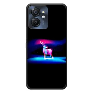Силиконовый бампер с картинкой животных для Blackview Color 8 (Яркий олень)