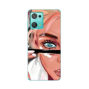 Силіконовый Чохол на Blackview Oscal C30 Pro з картинкой Модных девушек (Дівчина та вії)
