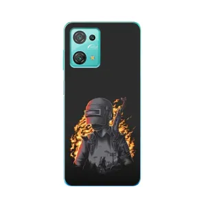 Силиконовый чехол с картинкой "Герой Pubg" на Blackview Oscal C30 Pro (В огне)