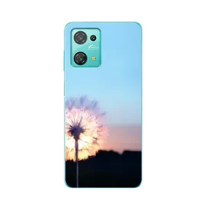Силиконовый Чехол с одуванчиками на Blackview Oscal C30 Pro (Закат с одуванчиком)