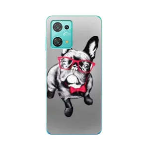 Чехол (ТПУ) Милые собачки для Blackview Oscal C30 (Бульдог в очках)
