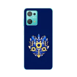 Чохол з картинкою (Патріотичний ГЕРБ) на Blackview Oscal C30 (Герб в квітах)