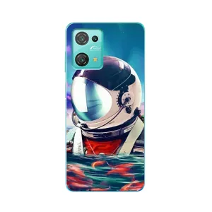 Силиконовый Чехол с принтом "Космонавты" на Blackview Oscal C30 (Космонавт в воде)