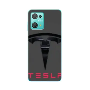 Силіконовий бампер з картинкою машини на Blackview Oscal C30 (Logo TESLA)