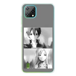 Чехол с персонажами АНИМЕ на Blackview Oscal C60 (Кирито-Асуна)