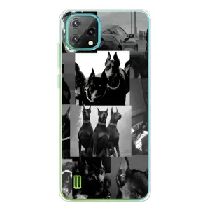 Чехол ДОБЕРМАН для Blackview Oscal C60 (Коллаж Доберман)