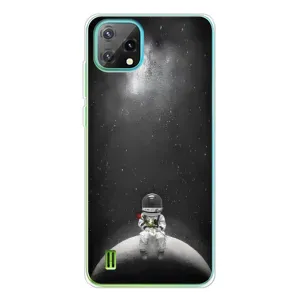 Силіконовый Чохол з принтом "Космонавти" на Blackview Oscal C60 (Космонавт романтик)
