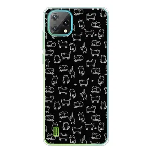 Чехол на тематику: Коты для Blackview Oscal C60 (Котики на черном)