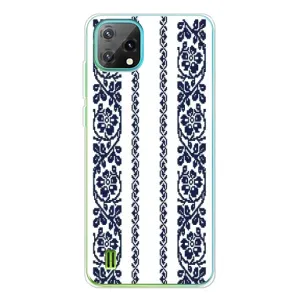 Силиконовый Чехол на Blackview Oscal C60 с картинкой Вышиванки (Синяя вышиванка)