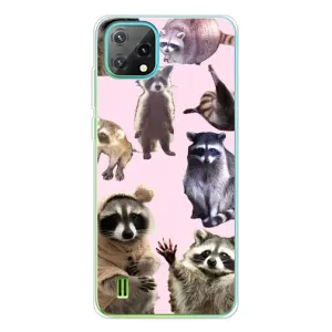 Силиконовый Чехол с Енотами на Blackview Oscal C60 (Смешные Еноты)