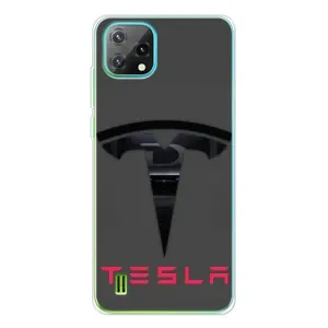 Силиконовый бампер с картинкой машины на Blackview Oscal C60 (Logo TESLA)