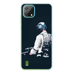 Силиконовый чехол с картинкой "Герой Pubg" на Blackview Oscal C60 (В экиперовке)