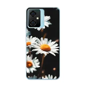 Чехол с ромашками на Blackview Oscal C70 (Белые ромашки)