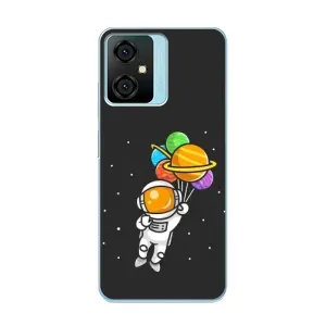 Силиконовый Чехол с принтом "Космонавты" на Blackview Oscal C70 (Космонавт с шариками)