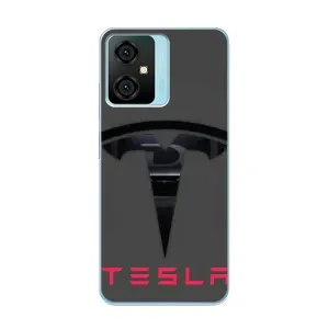 Силіконовий бампер з картинкою машини на Blackview Oscal C70 (Logo TESLA)