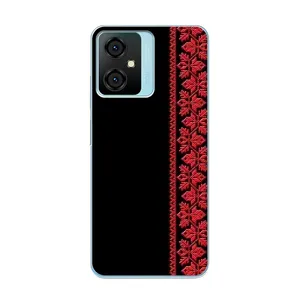 Силиконовый Чехол на Blackview Oscal C70 с картинкой Вышиванки (Вышиванка на черном)