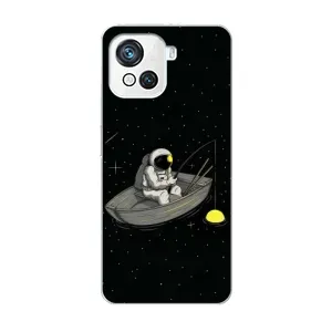 Силиконовый Чехол с принтом "Космонавты" на Blackview Oscal C80 (Космонавт на рыбалке)
